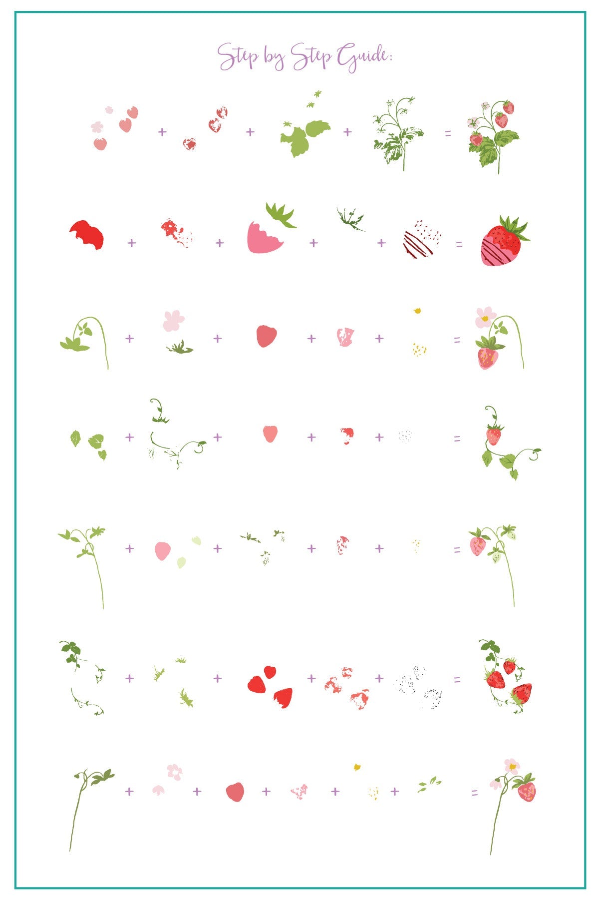 Strawberry Sweetness (CjS-351) Steel Nail Art Layered Stamping Plate