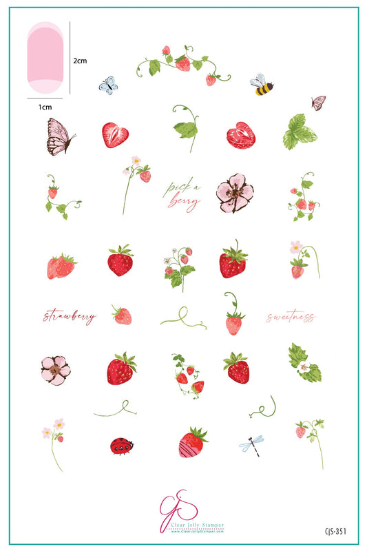 Strawberry Sweetness (CjS-351) Steel Nail Art Layered Stamping Plate