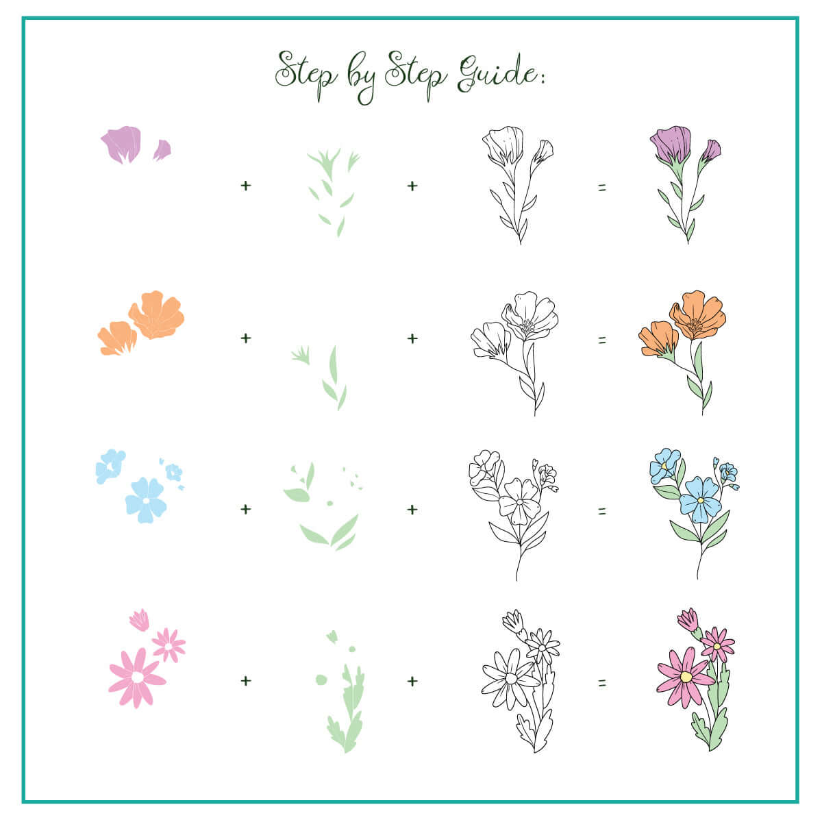 Sweet Stems (CjS-352) Steel Nail Art Layered Stamping Plate