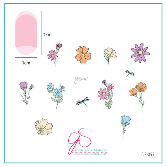 Sweet Stems (CjS-352) Steel Nail Art Layered Stamping Plate