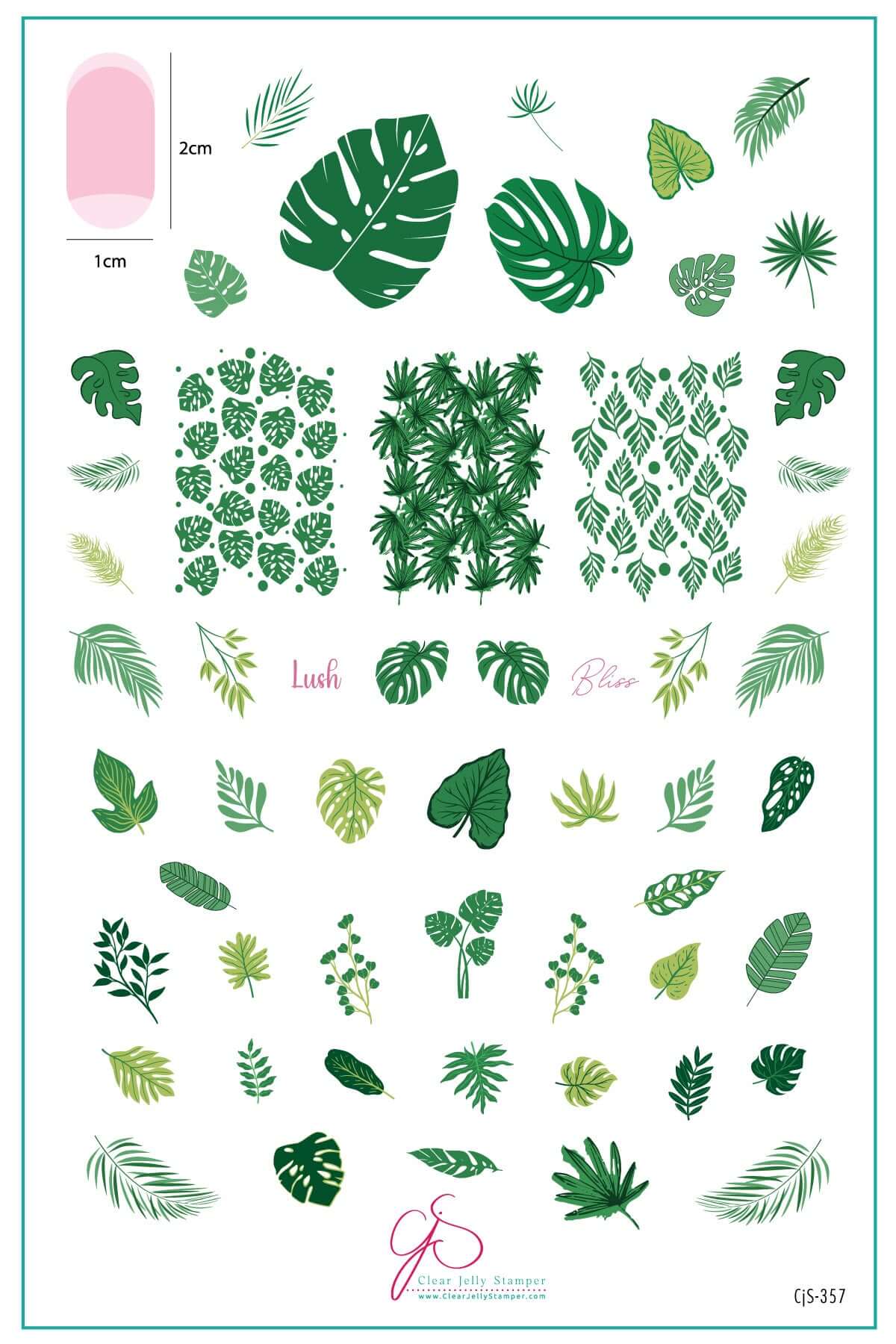 Lush Leaves (CjS-357) Steel Nail Art Layered Stamping Plate