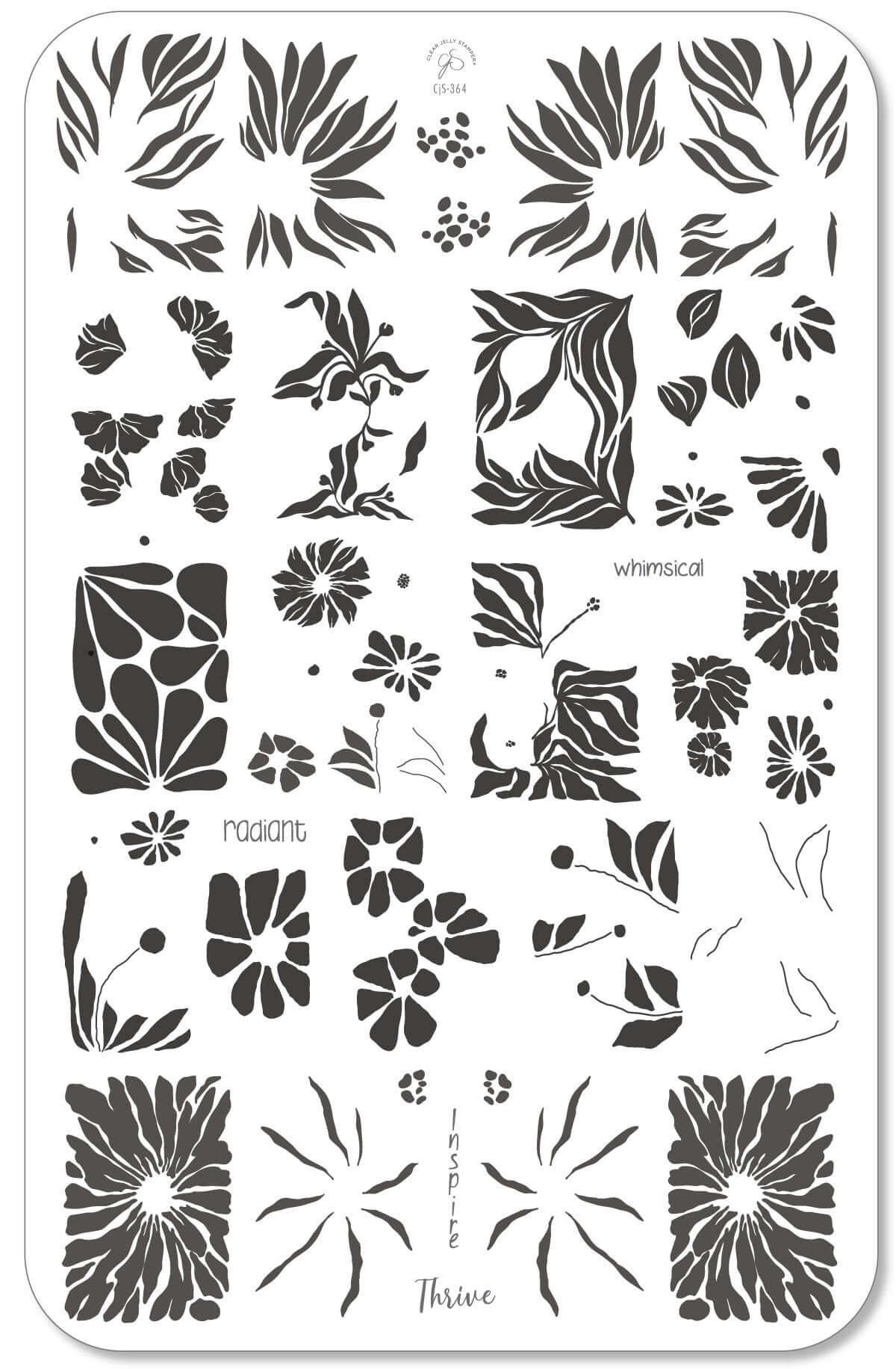 Inspire-Floral (CjS-364) Steel Nail Art Layered Stamping Plate