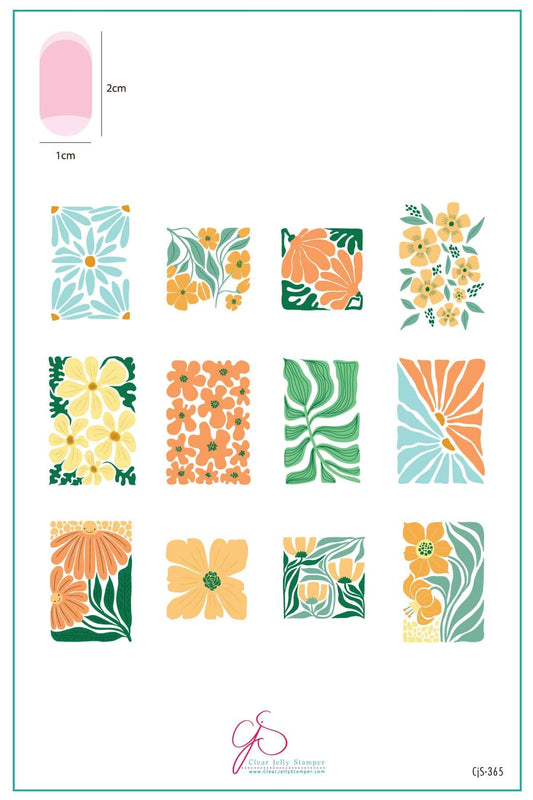 Urban Garden (CjS-365) Steel Nail Art Layered Stamping Plate