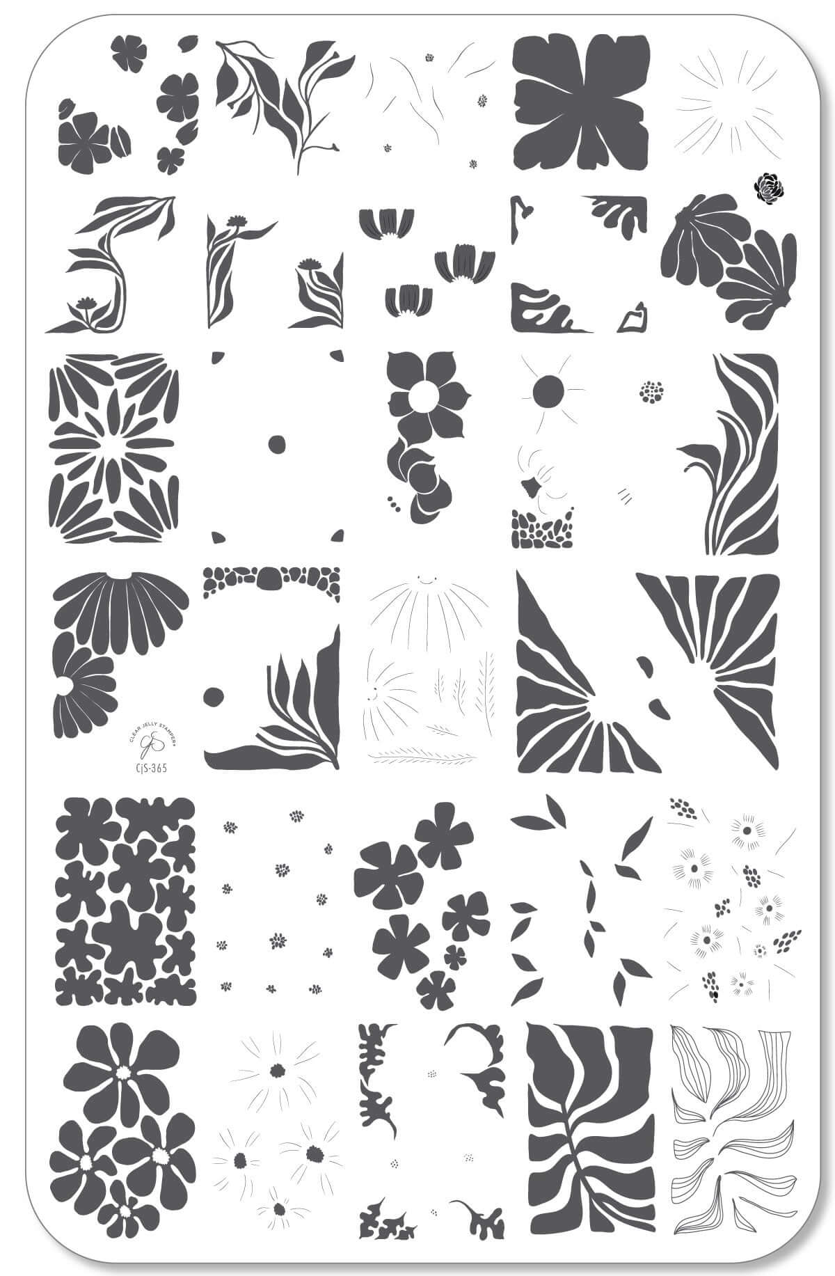 Urban Garden (CjS-365) Steel Nail Art Layered Stamping Plate