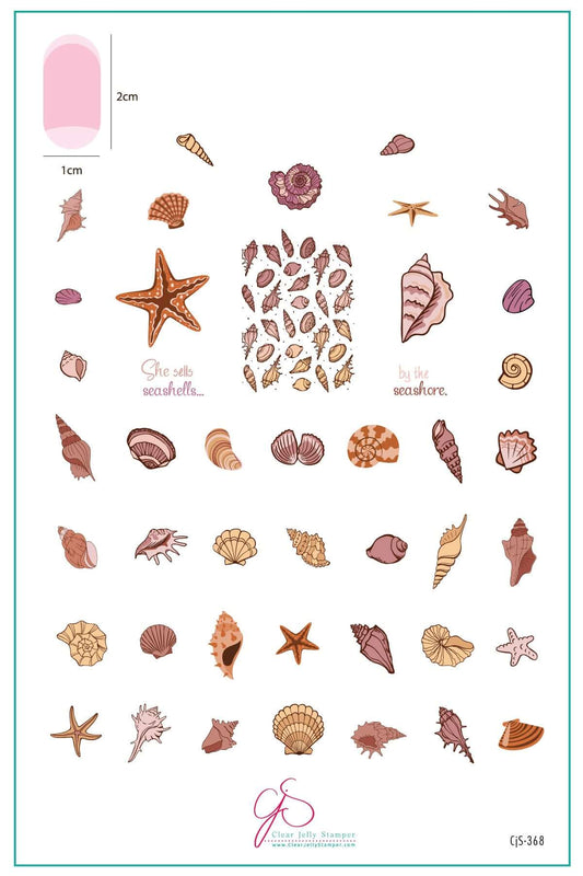 She Sells Seashells (CjS-368) Steel Nail Art Layered Stamping Plate