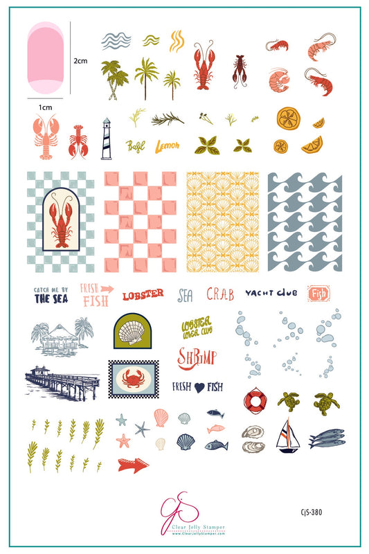 Catch Me by the Sea (CjS-380) Steel Nail Art Layered Stamping Plate