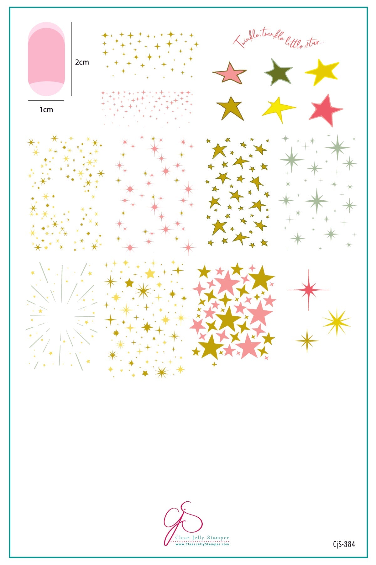 Twinkle Twinkle (CjS-384) Steel Nail Art Layered Stamping Plate
