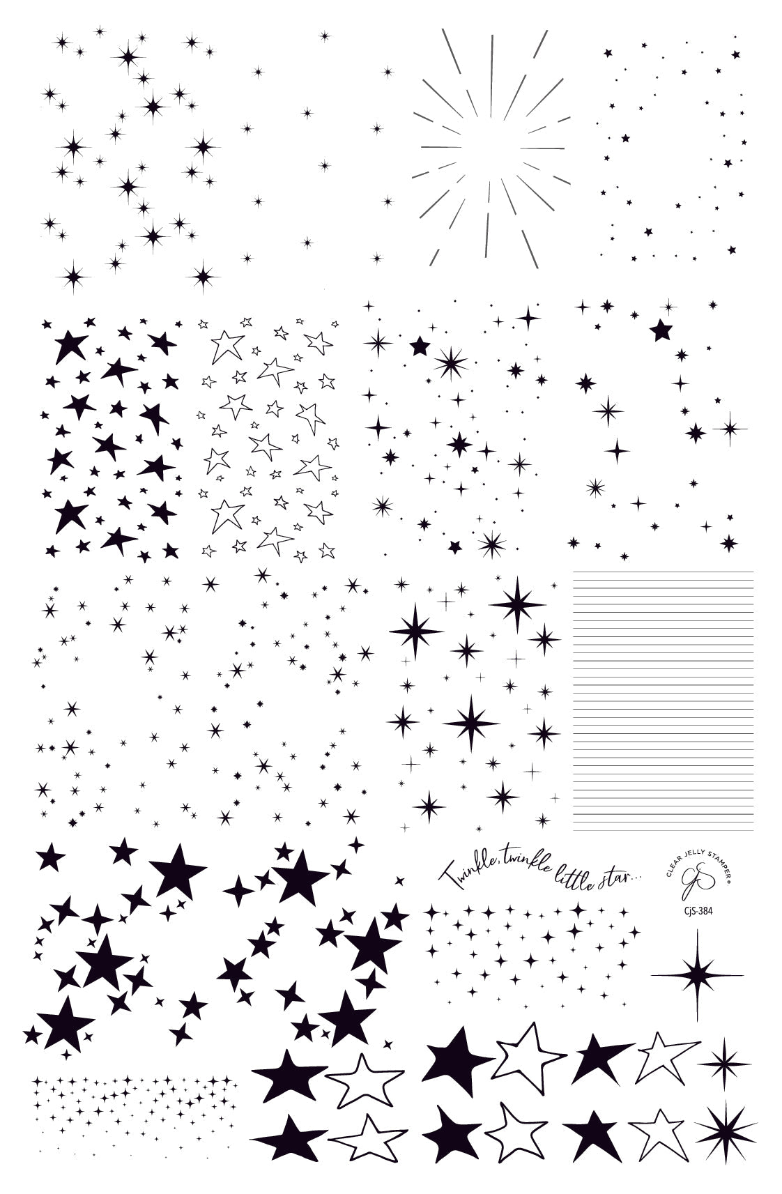 Twinkle Twinkle (CjS-384) Steel Nail Art Layered Stamping Plate
