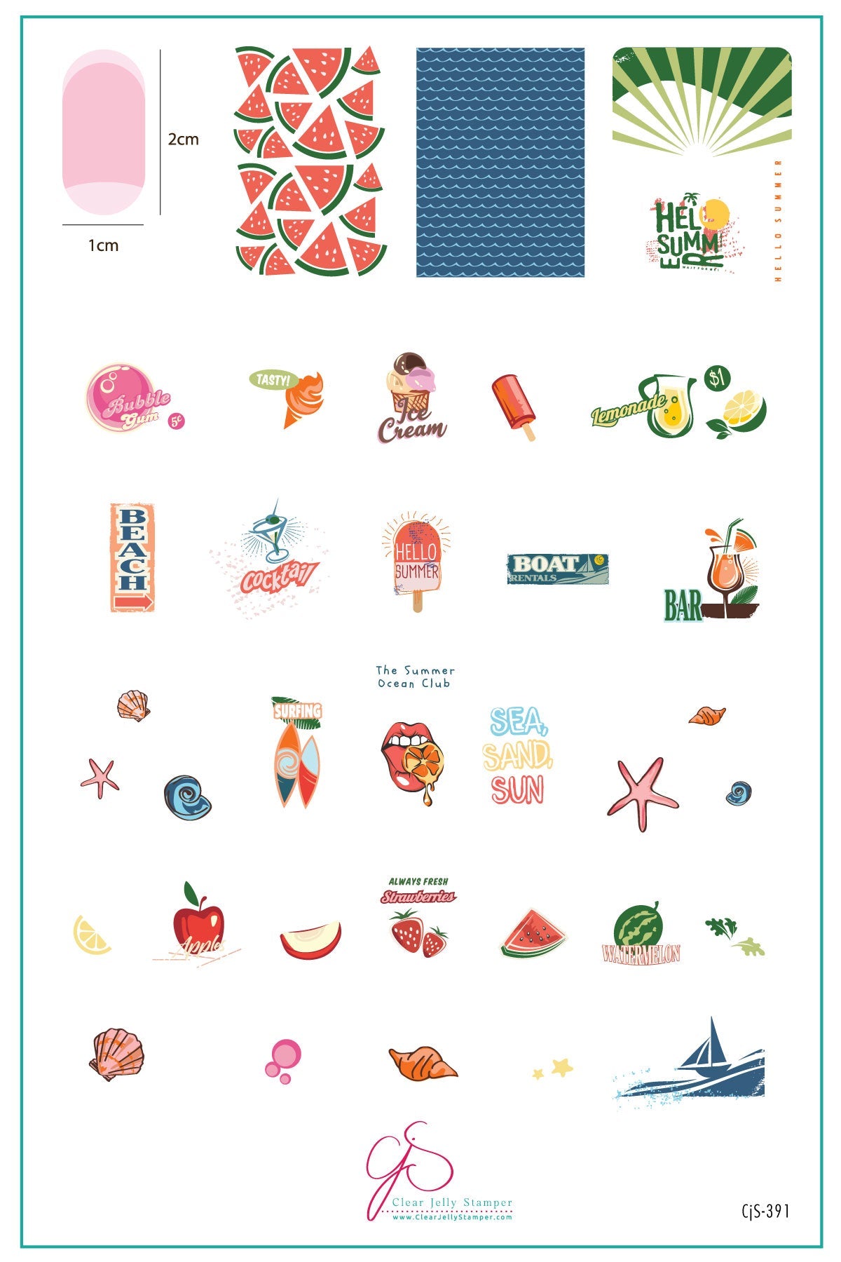 Retro Summer (CjS-391) Steel Nail Art Layered Stamping Plate