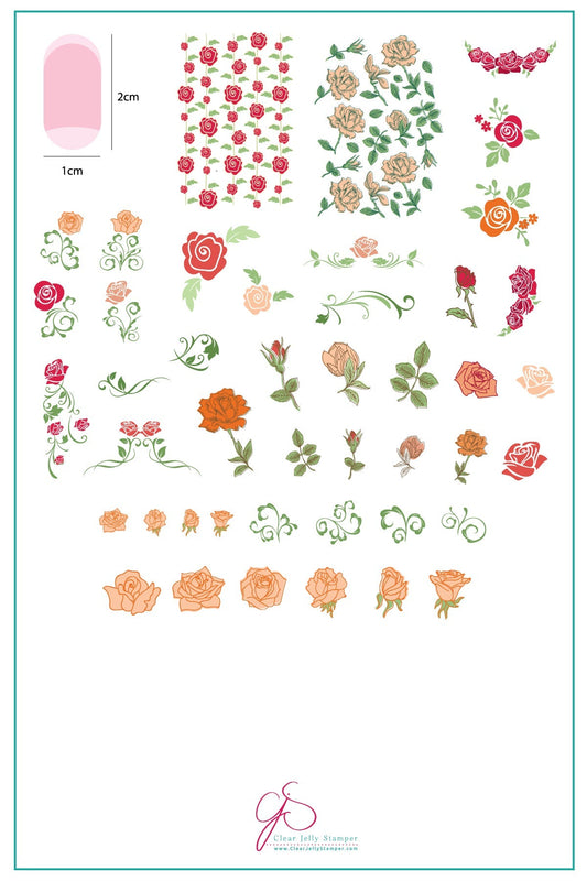 All is Rose-y (CjS-92) Steel Nail Art Layered Stamping Plate