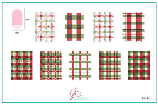 Festive Plaid - One (CjSC-83) Steel Nail Art Layered Stamping Plate