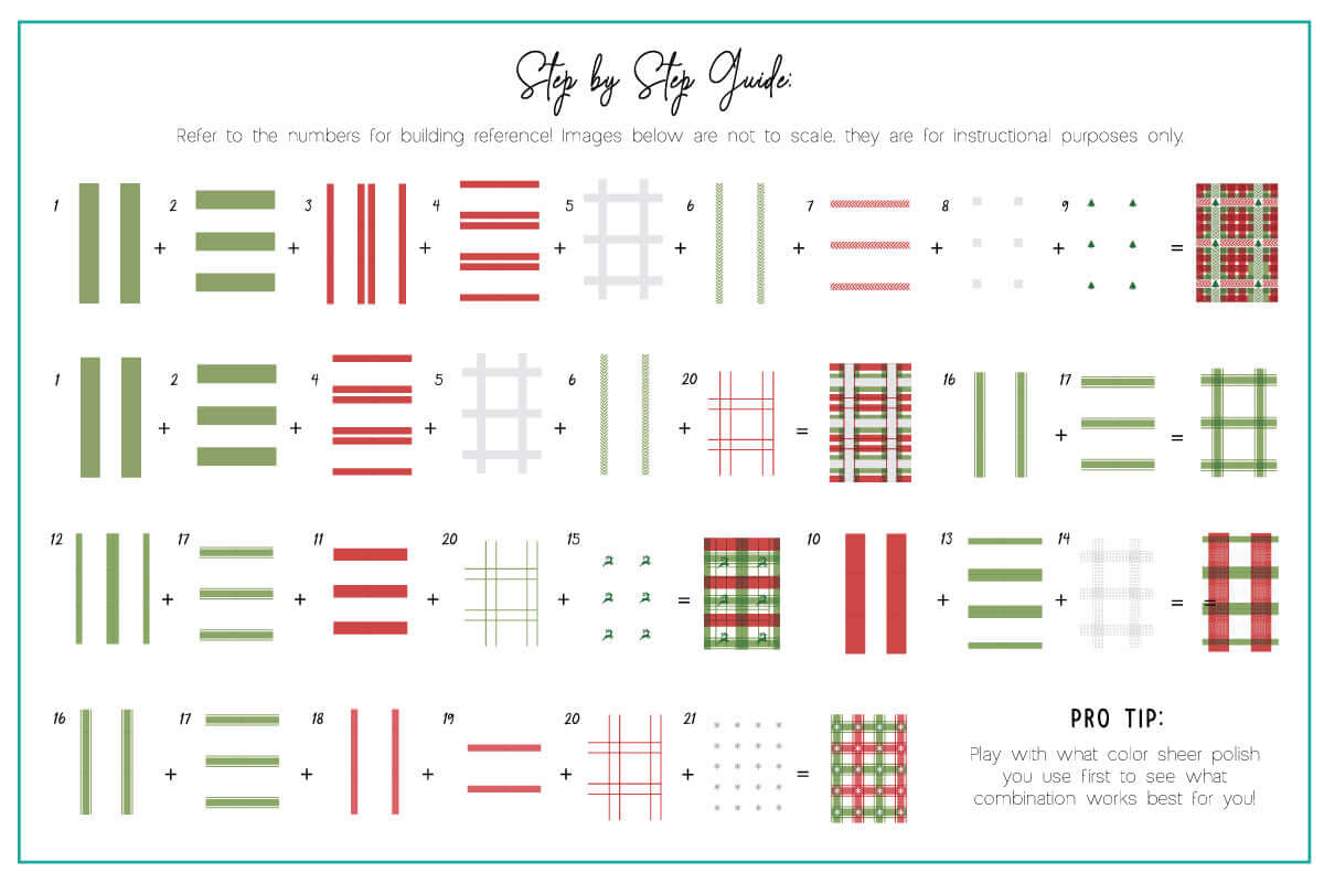 Festive Plaid - Two (CjSC-84) Steel Nail Art Layered Stamping Plate