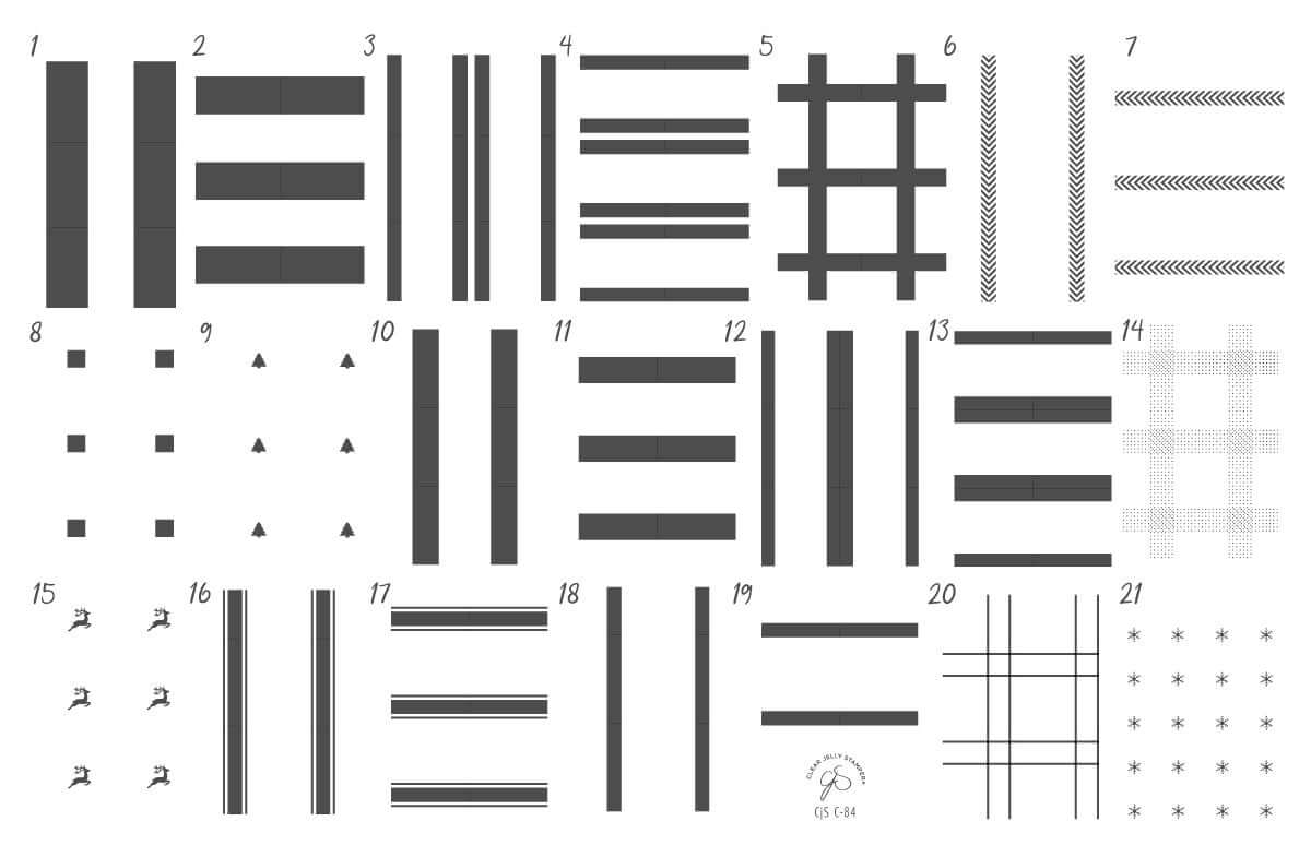 Festive Plaid - Two (CjSC-84) Steel Nail Art Layered Stamping Plate