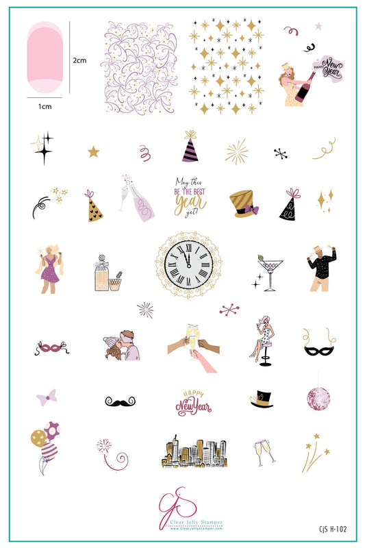 Best Year Yet (CjSH-102) Steel Nail Art Layered Stamping Plate