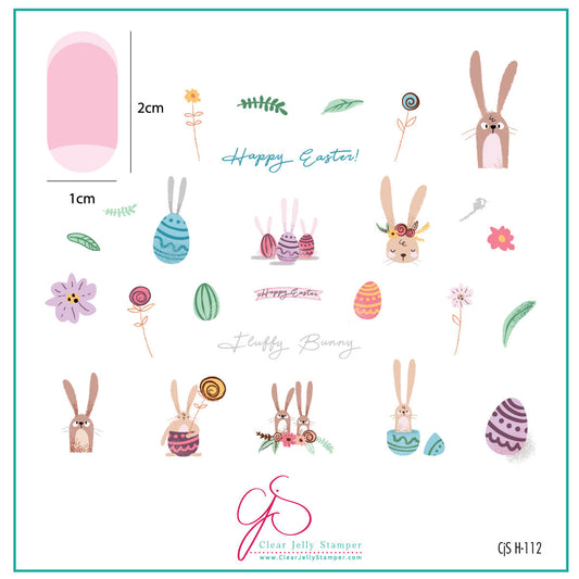 Bunny Bliss (CjSH-112) Steel Nail Art Layered Stamping Plate