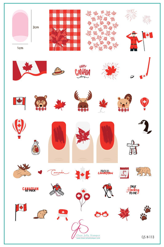 Happy Canada Day! (CjSH-113) Steel Nail Art Layered Stamping Plate