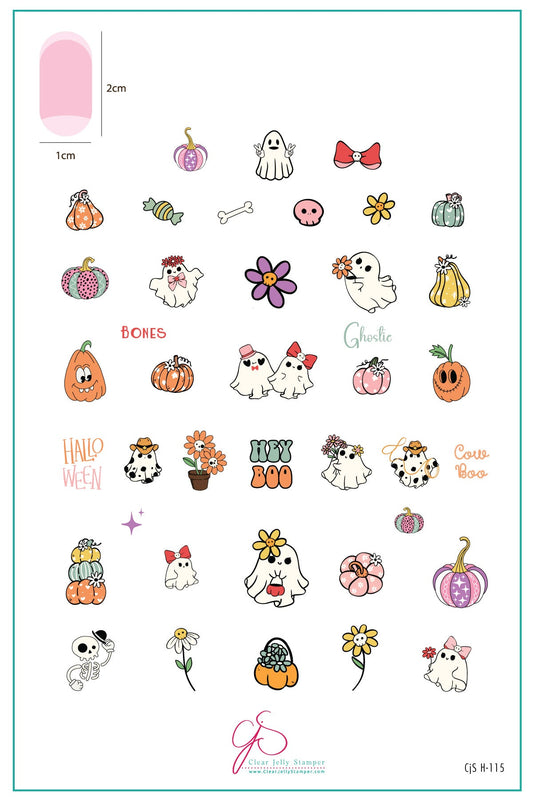 Hey Boo (CjSH-115) Steel Nail Art Layered Stamping Plate
