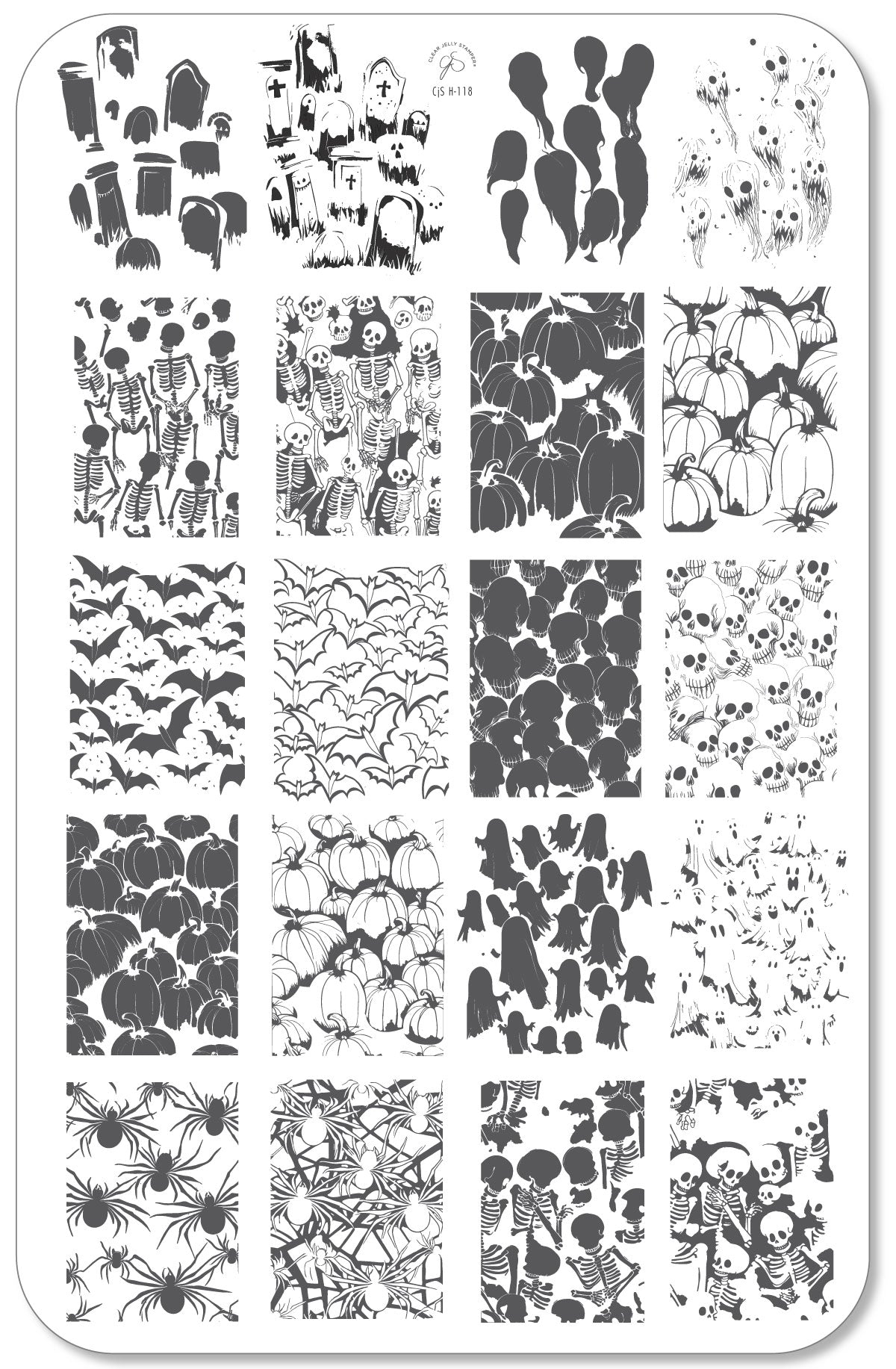 Wallpaper - Nightmare Nights (CjSH-122) Steel Nail Art Layered Stamping Plate