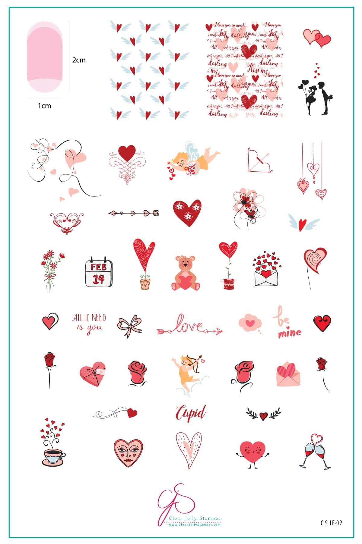 Cupid's Crush - ALL I NEED is You! (CJSLE-09) Steel Nail Art Layered Stamping Plate