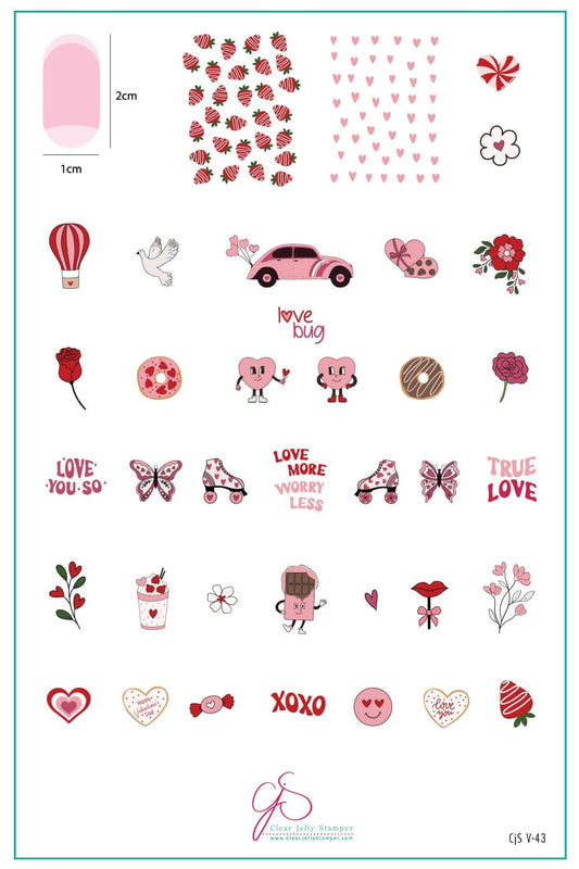 Love Bug (CjSV-43) Steel Layered Nail Art Stamping Plate