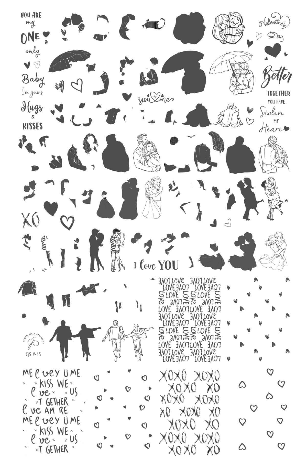 Better Together (CjSV-45) Steel Nail Art Stamping Plate