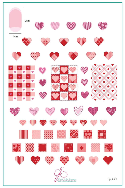 Patchwork Valentine (CjSV-48) Steel Nail Art Stamping Plate