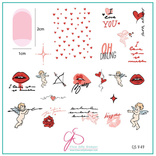 Oh Darling (CjSV-49) Steel Nail Art Stamping Plate