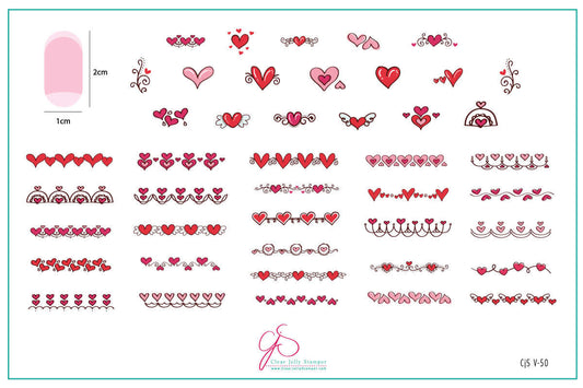 Love Connection (CjSV-50) Steel Nail Art Stamping Plate