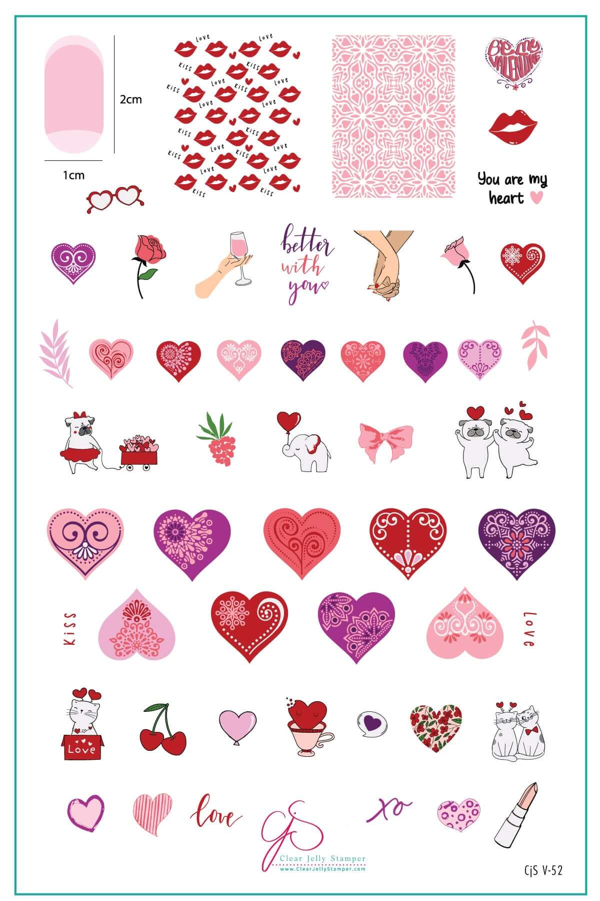 Better with You (CjSV-52) Steel Nail Art Layered Stamping Plate