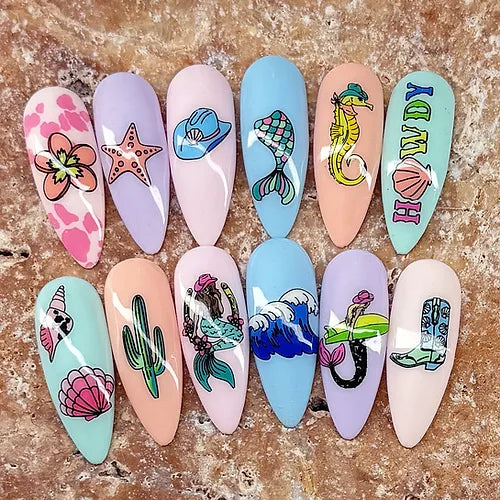 Coastal Cowgirl (BS-01) Steel Nail Art Stamping Plate