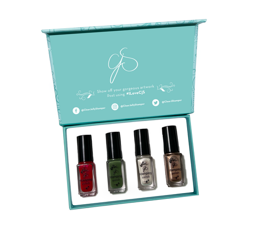 Stamping Polish Kit - Festive Plaid (4 colors)