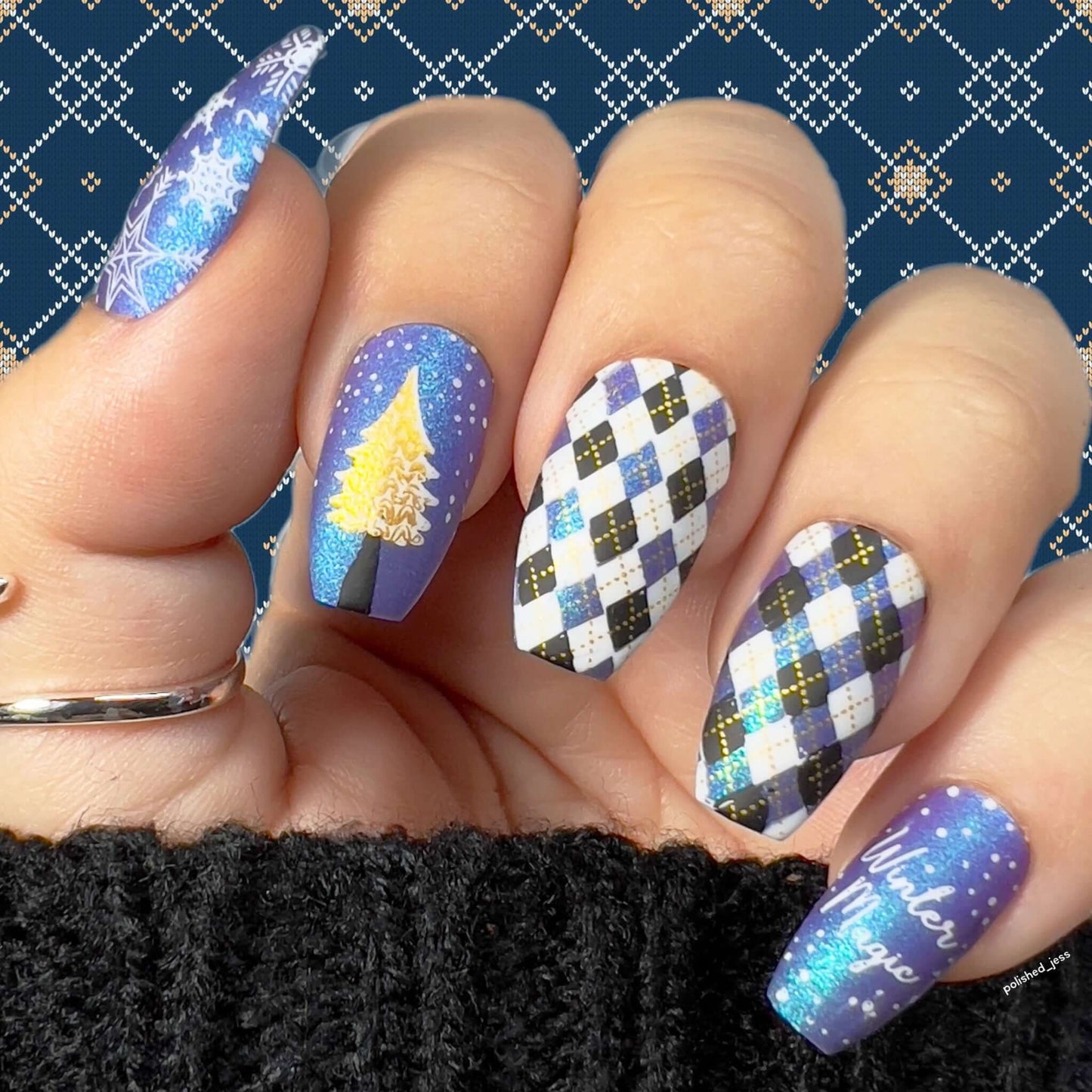 Patterned Winter (CjS-324) Steel Nail Art Layered Stamping Plate