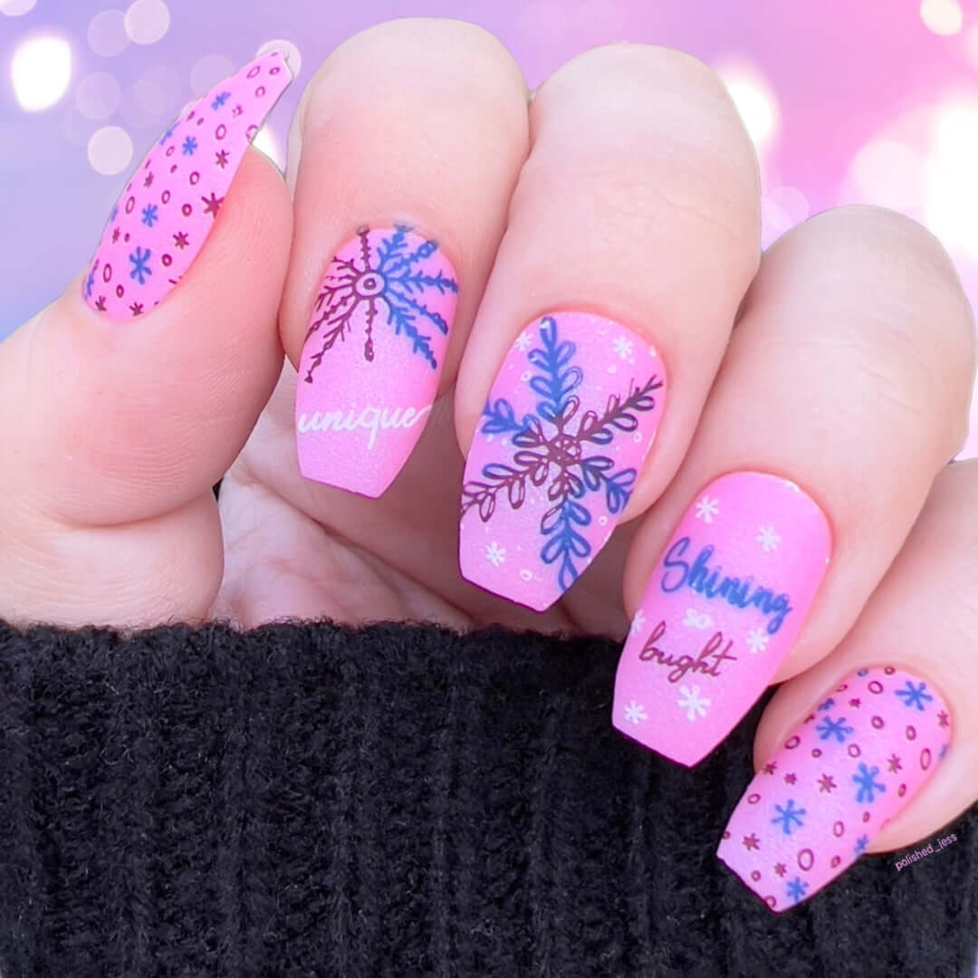 Frosty Flurries (CjS-326) Steel Nail Art Layered Stamping Plate