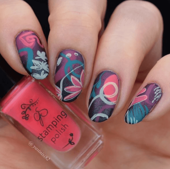 Modern Muse (CJS-329) Steel Nail Art Layered Stamping Plate