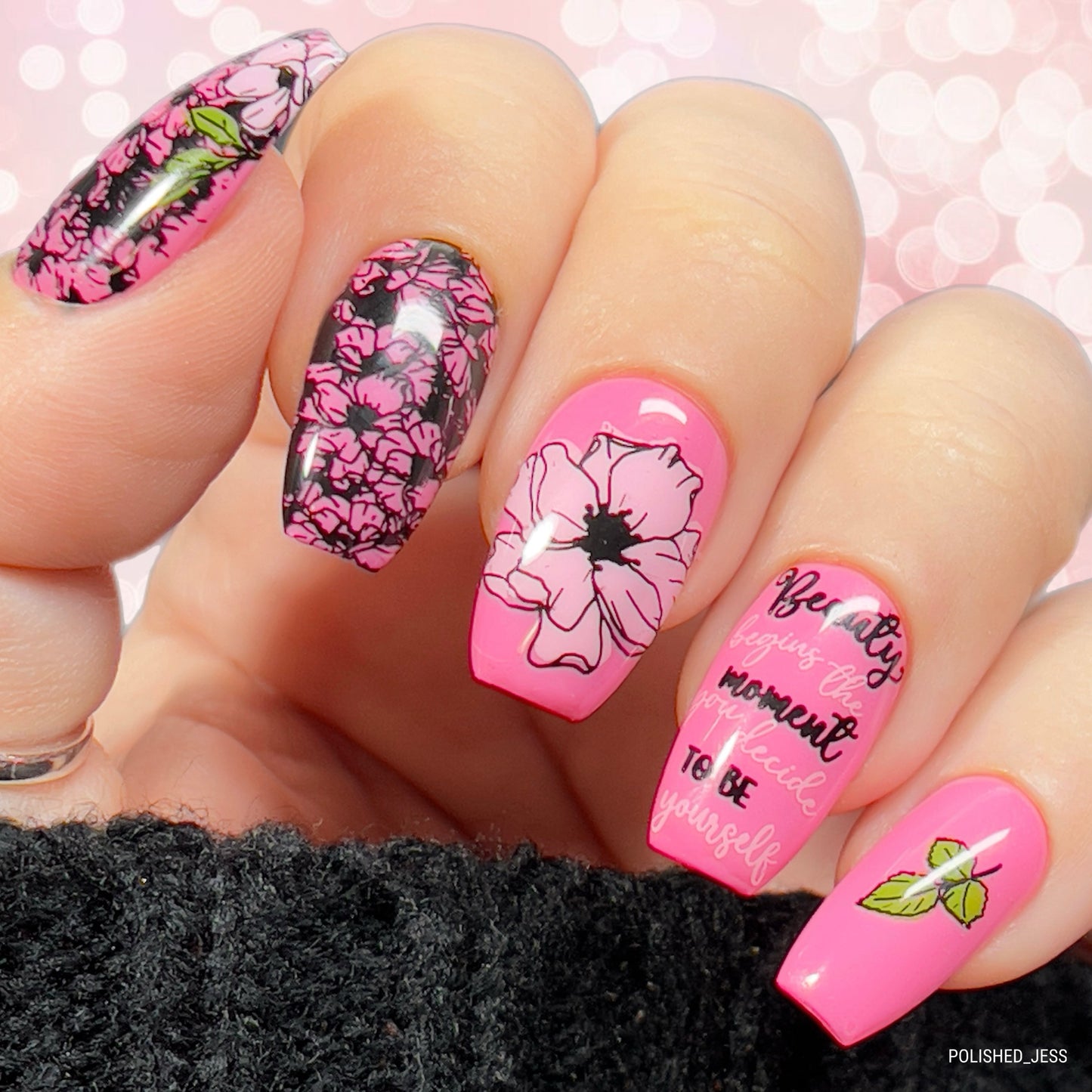 Watercolor Floral Cascade (CJS-337) Steel Nail Art Layered Stamping Plate