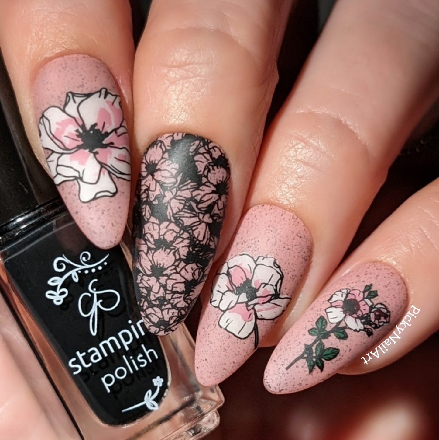 Watercolor Floral Cascade (CJS-337) Steel Nail Art Layered Stamping Plate