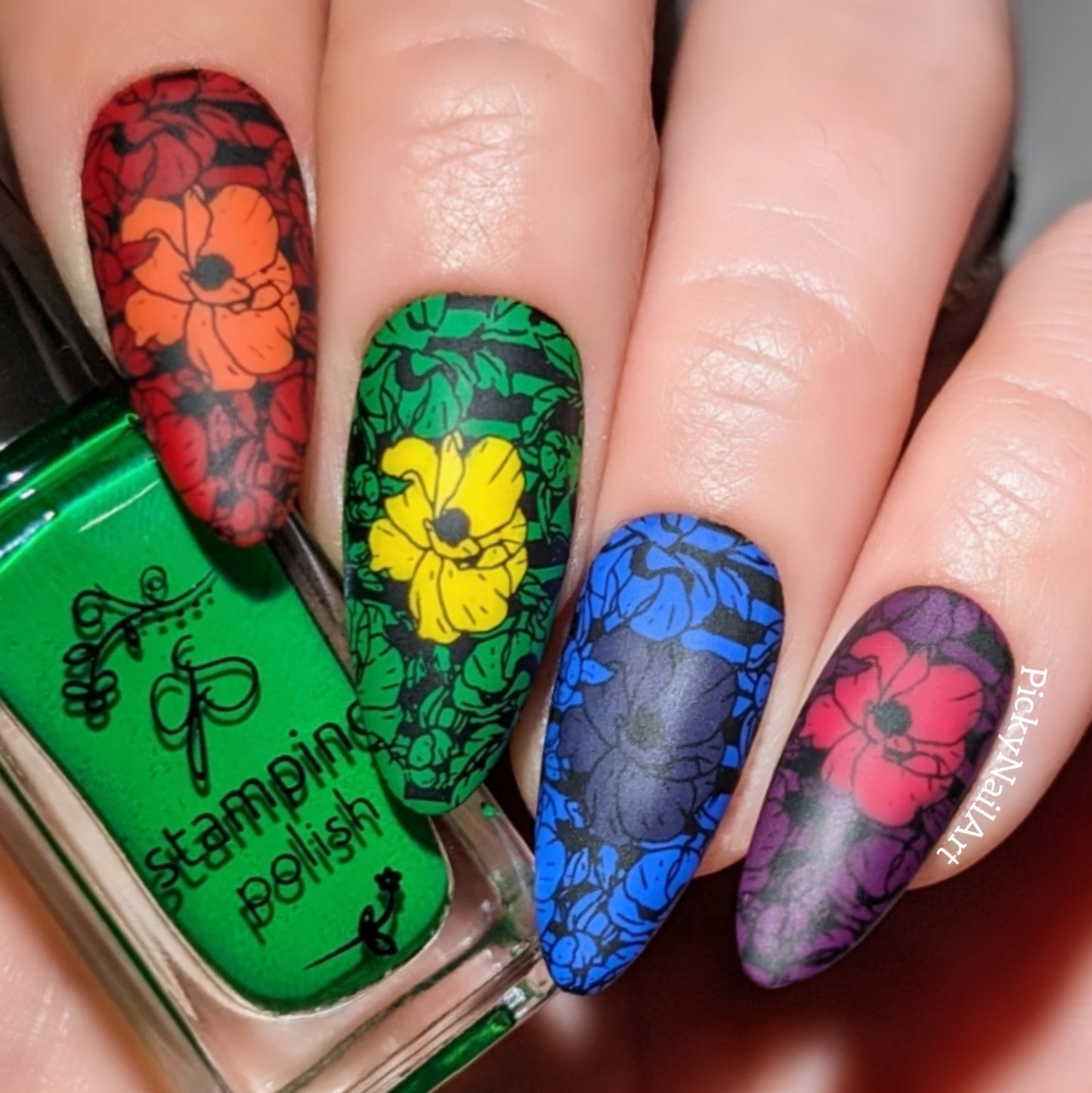 Watercolor Floral Cascade (CJS-337) Steel Nail Art Layered Stamping Plate