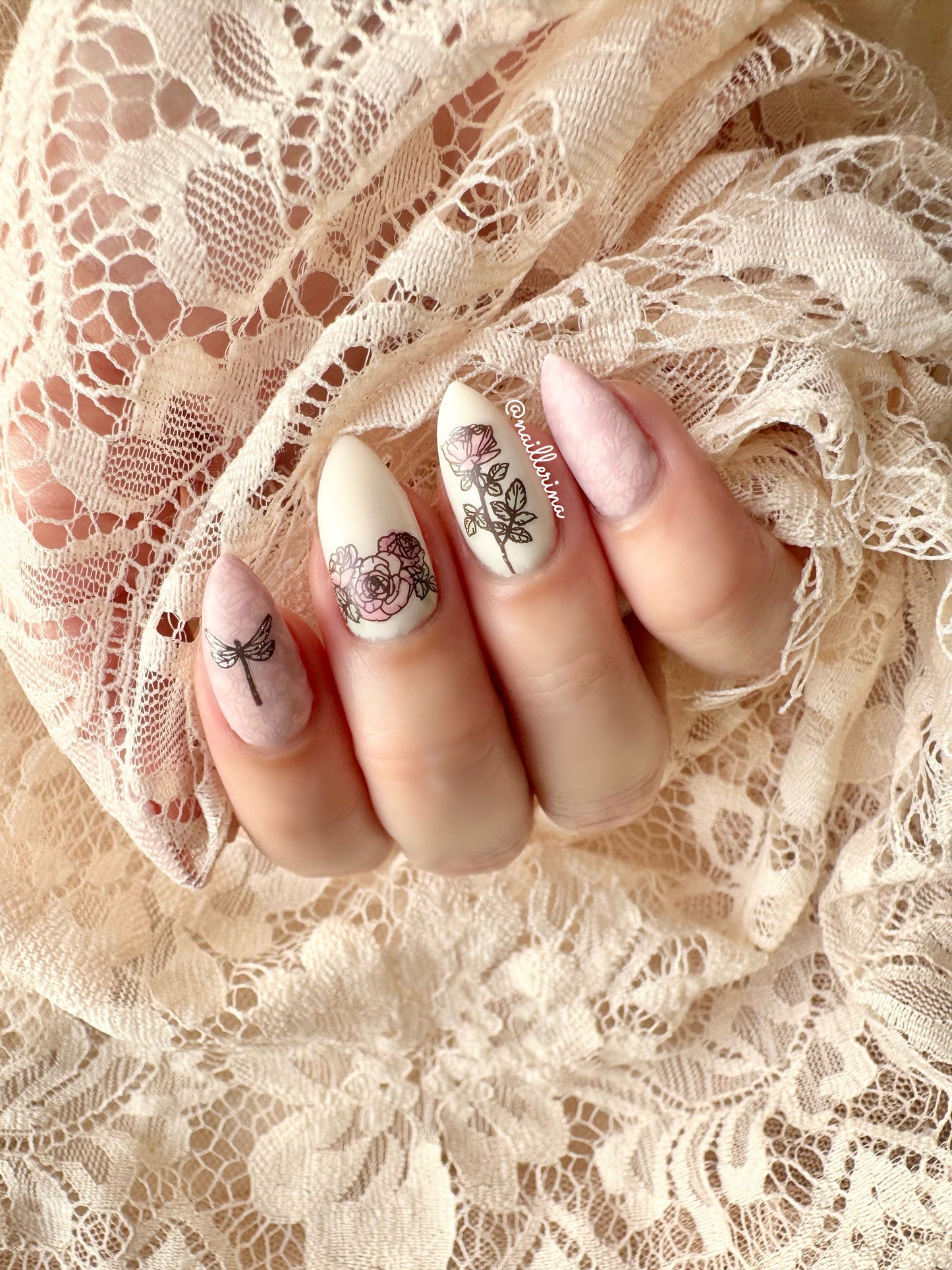 Watercolor Floral Cascade (CJS-337) Steel Nail Art Layered Stamping Plate