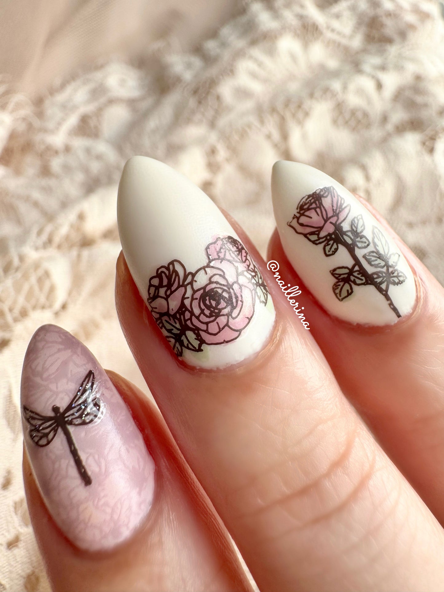 Watercolor Floral Cascade (CJS-337) Steel Nail Art Layered Stamping Plate