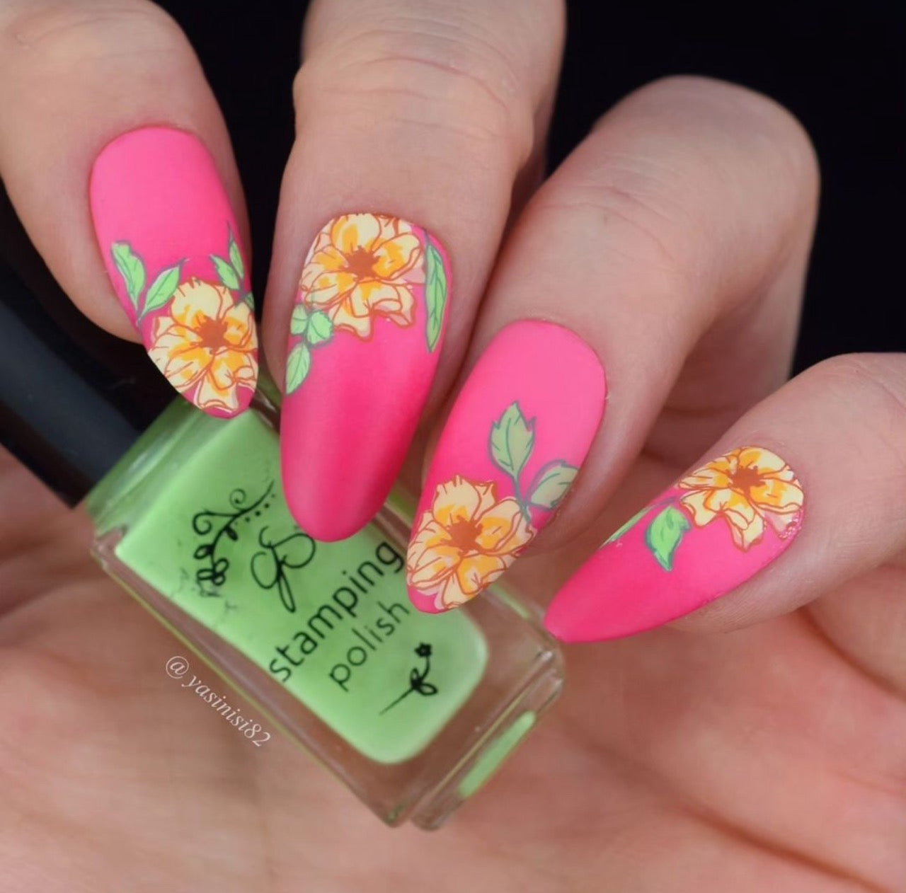 Watercolor Floral Cascade (CJS-337) Steel Nail Art Layered Stamping Plate