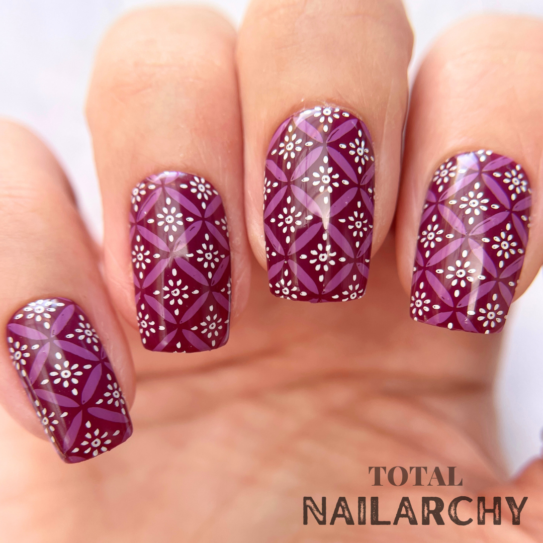 Full Nail Fab - Floral Baroque Geo (CJS-339) Steel Nail Art Layered Stamping Plate