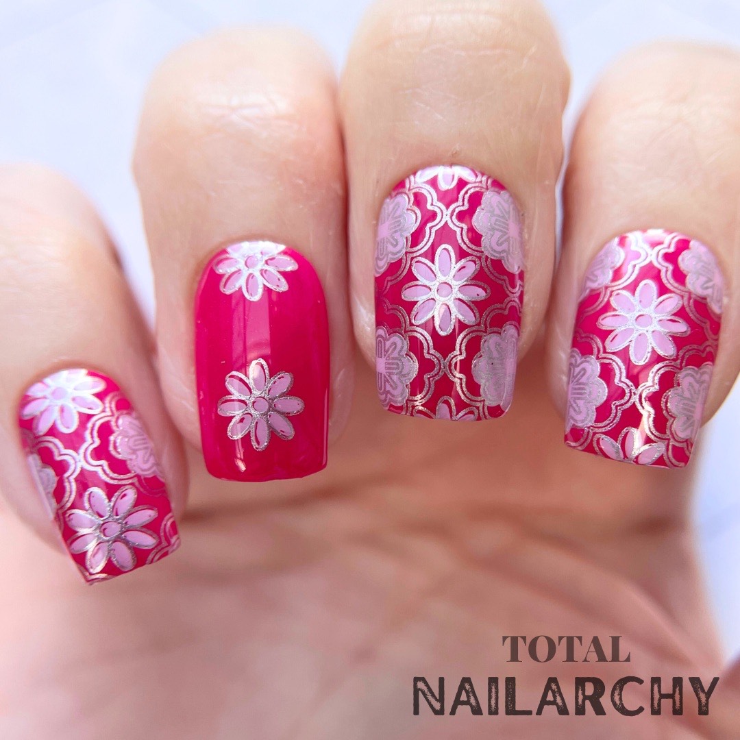 Full Nail Fab - Floral Baroque Geo (CJS-339) Steel Nail Art Layered Stamping Plate