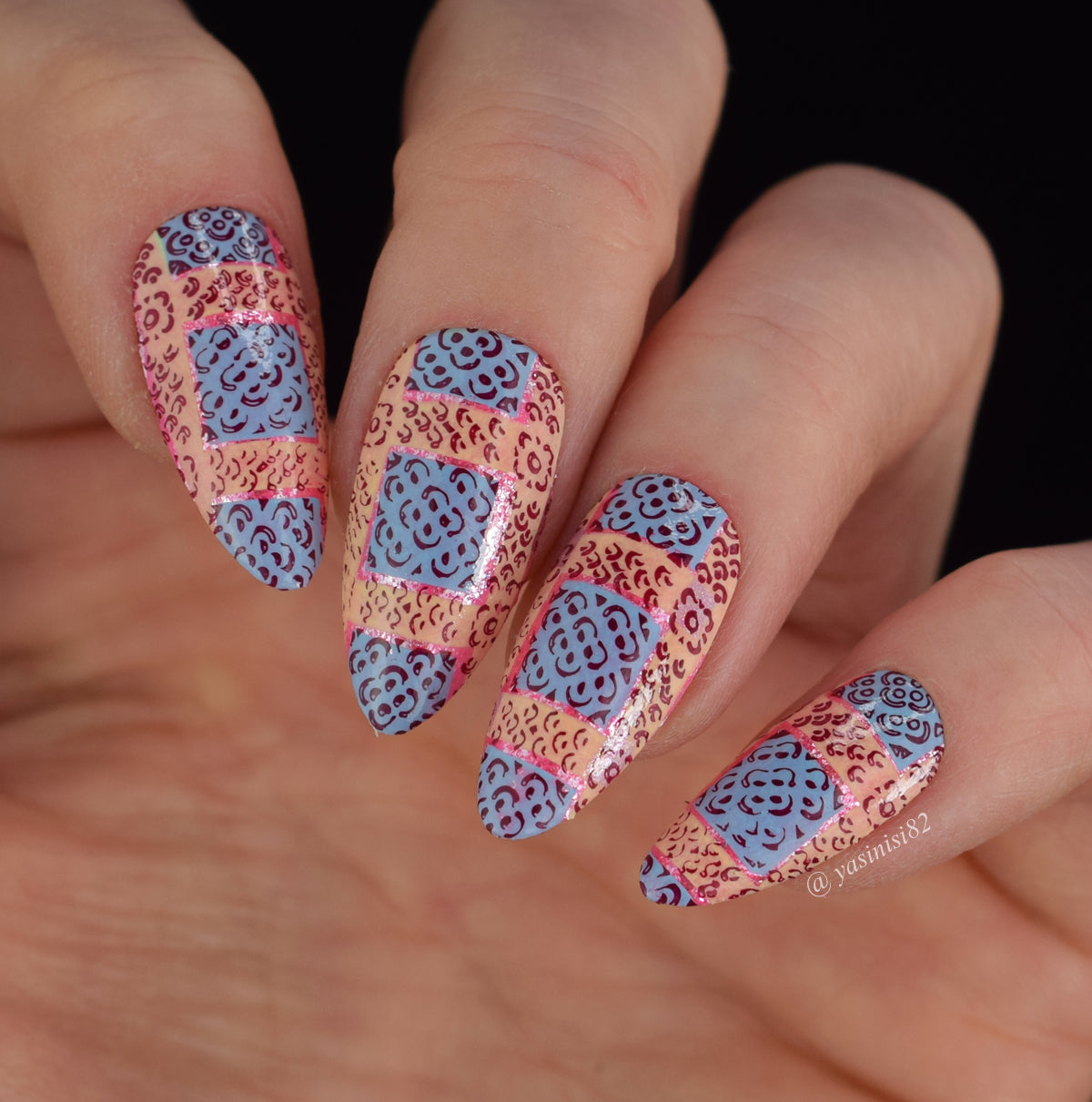 Full Nail Fab - Floral Baroque Geo (CJS-339) Steel Nail Art Layered Stamping Plate