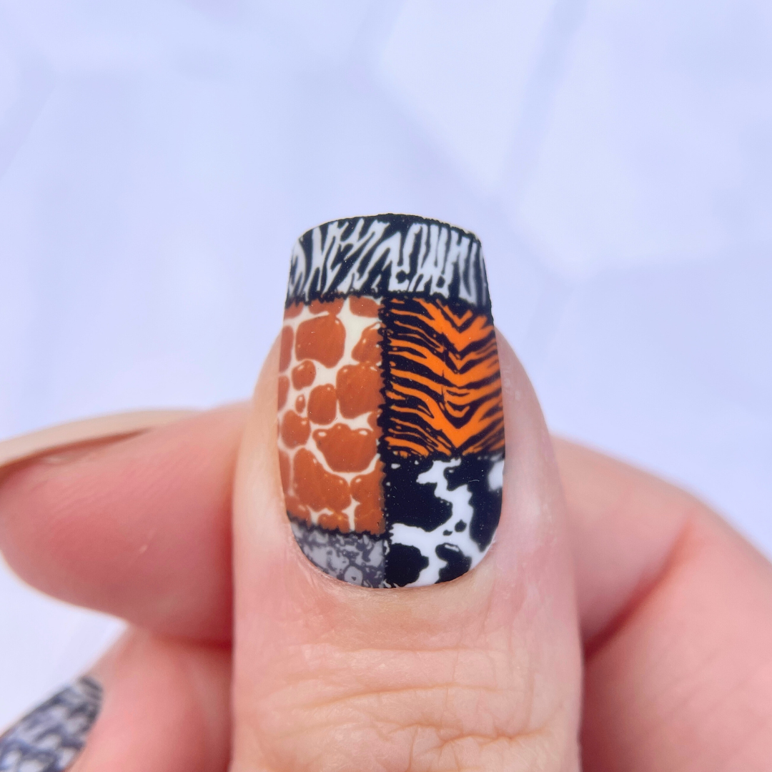 Animal Print Patchwork (CjS-342) Steel Nail Art Layered Stamping Plate