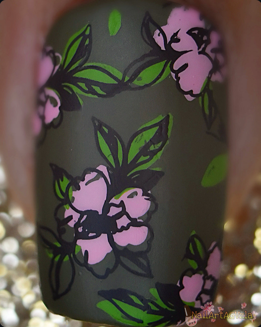 Whispering Petals (CjS-349) Steel Nail Art Layered Stamping Plate