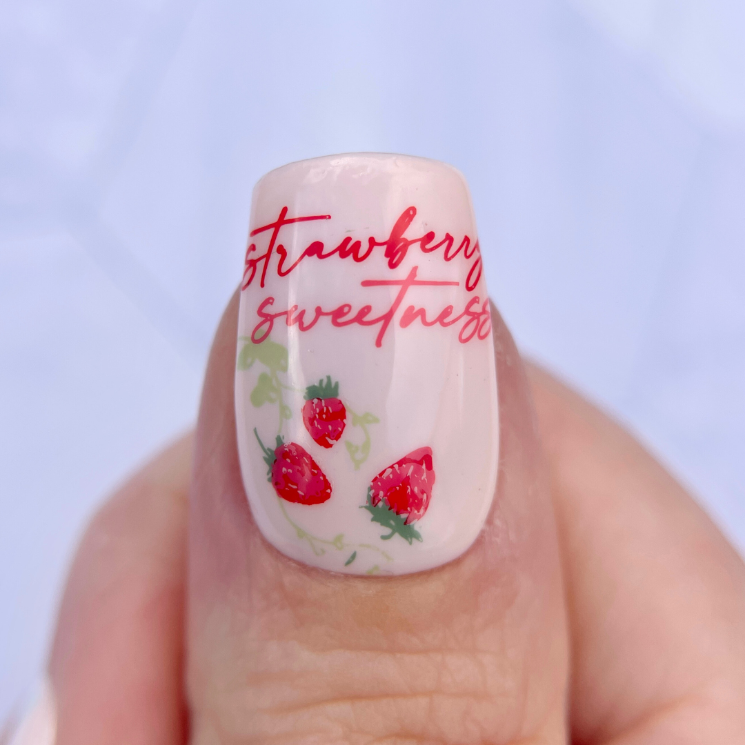 Strawberry Sweetness (CjS-351) Steel Nail Art Layered Stamping Plate