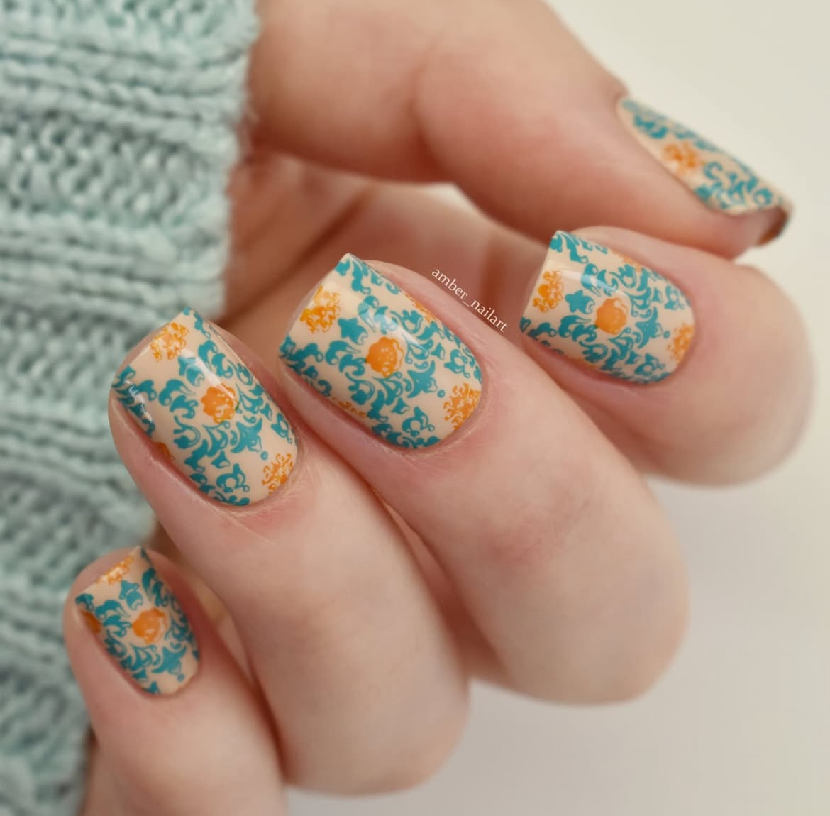 Full Nail Fab - Floral Mosaic (CjS-361) Steel Nail Art Layered Stamping Plate