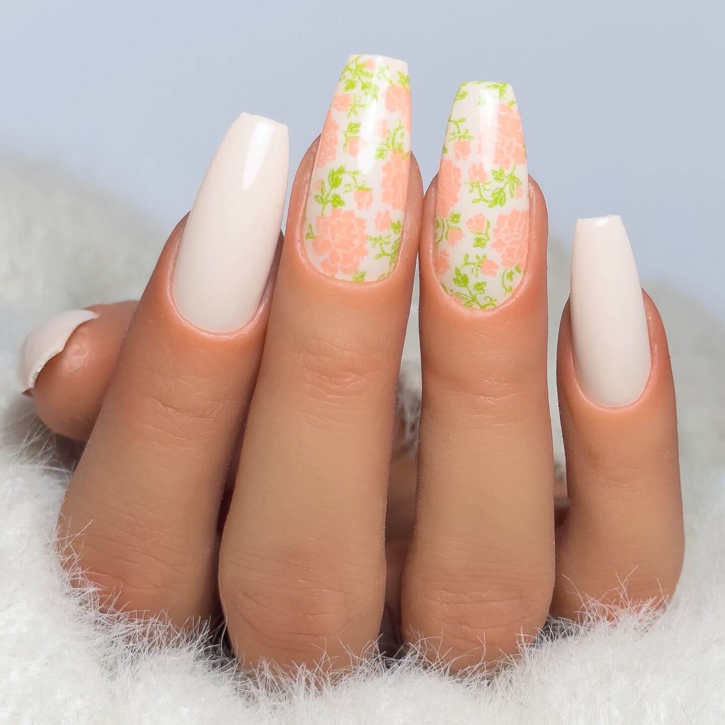 Full Nail Fab - Floral Mosaic (CjS-361) Steel Nail Art Layered Stamping Plate