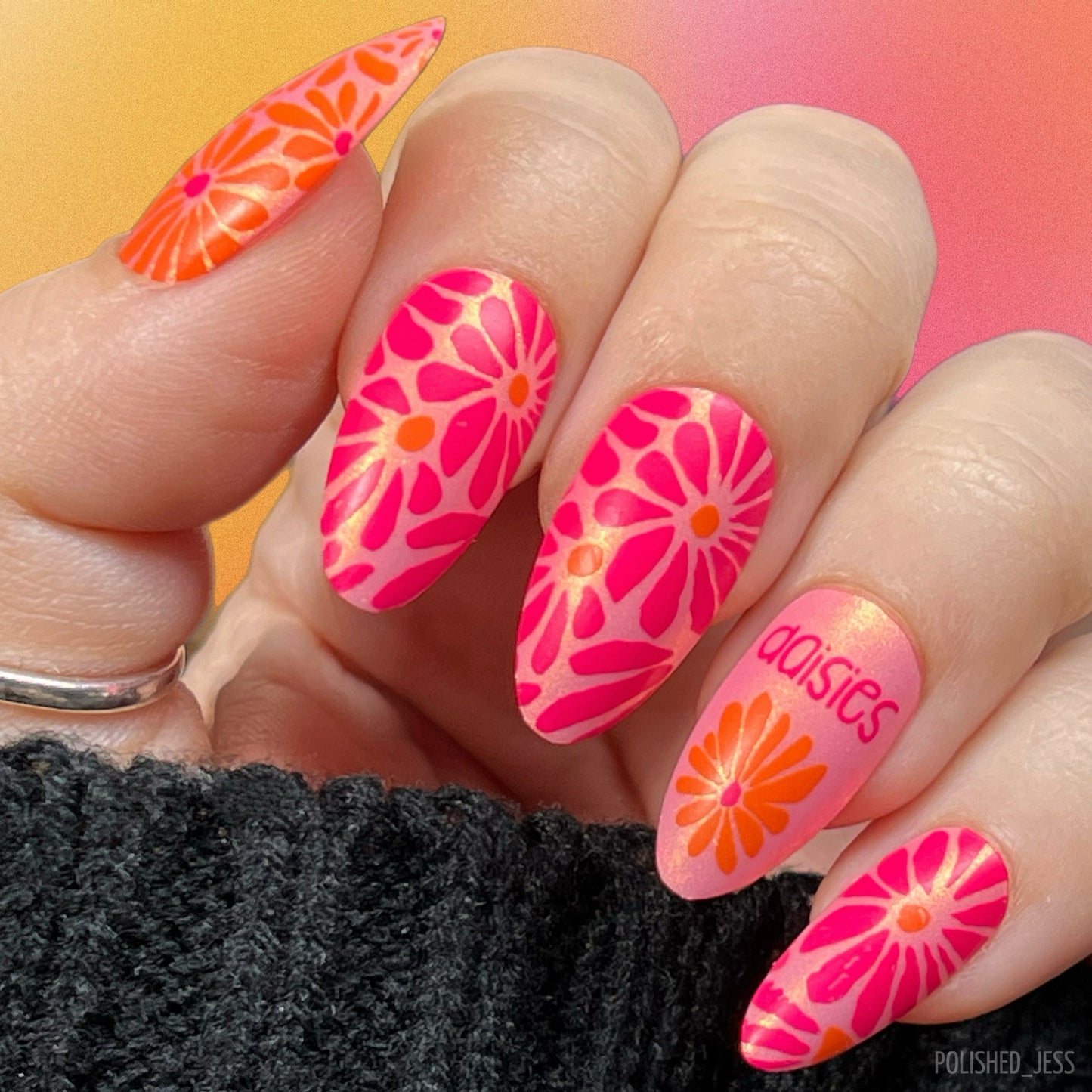 Breathe-Floral (CjS-363) Steel Nail Art Layered Stamping Plate