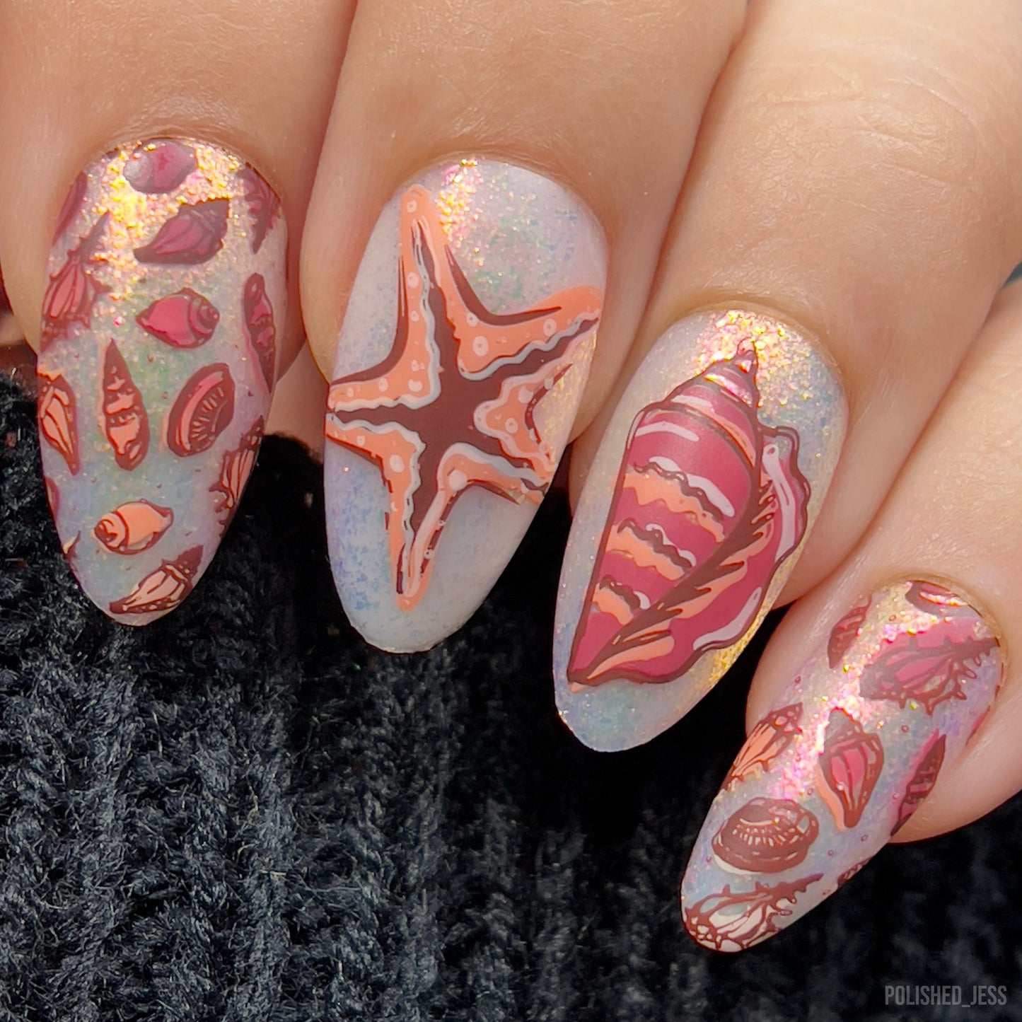 She Sells Seashells (CjS-368) Steel Nail Art Layered Stamping Plate